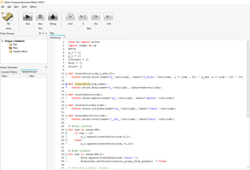 Altair Compose Pyhton kod geliştirme arayüzü 