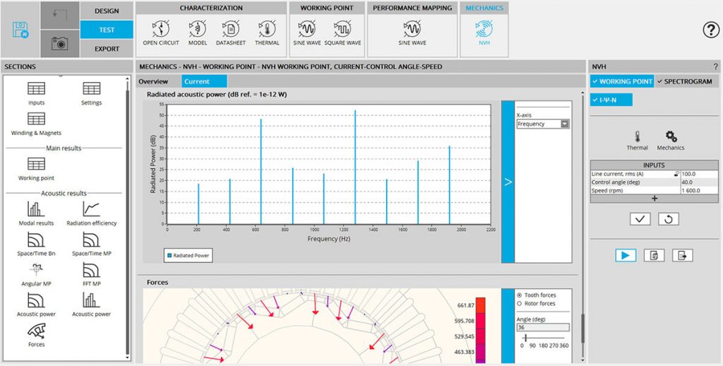 Altair FluxMotor elektrikli makine akustik analiz sonucu