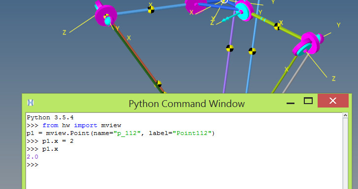 Altair MotionSolve , Python komut penceresi