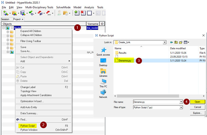 MotionSolve Python Dosya Çalıştırma