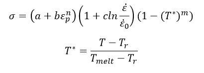 Johnson Cook malzeme formülü