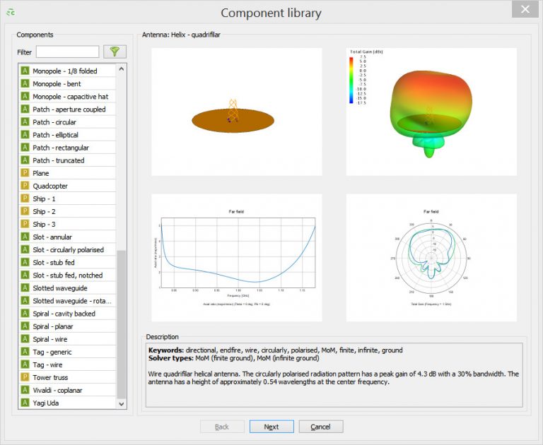 Altair FEKO 2020.1.2 versiyonu anten ve platform kütüphanesi