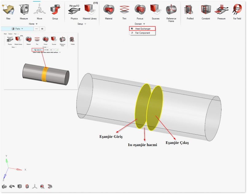 Altair HyperWorks CFD - Isıs eşanjörü tanımlama