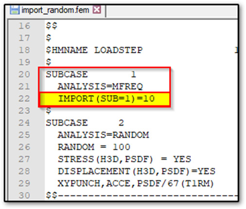 Altair OptiStruct import tanımlanması