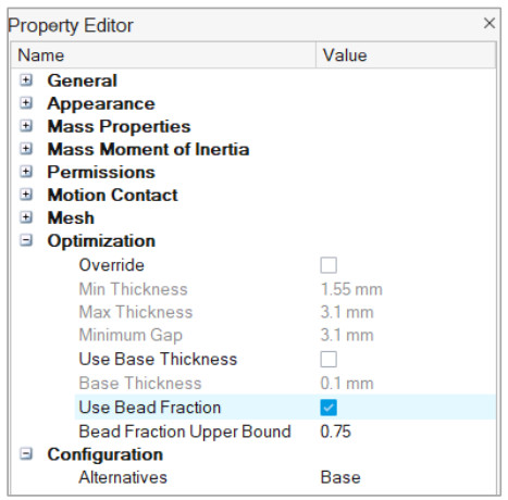 Altair Inspire, topografya optimizasyonu bunya ayarları