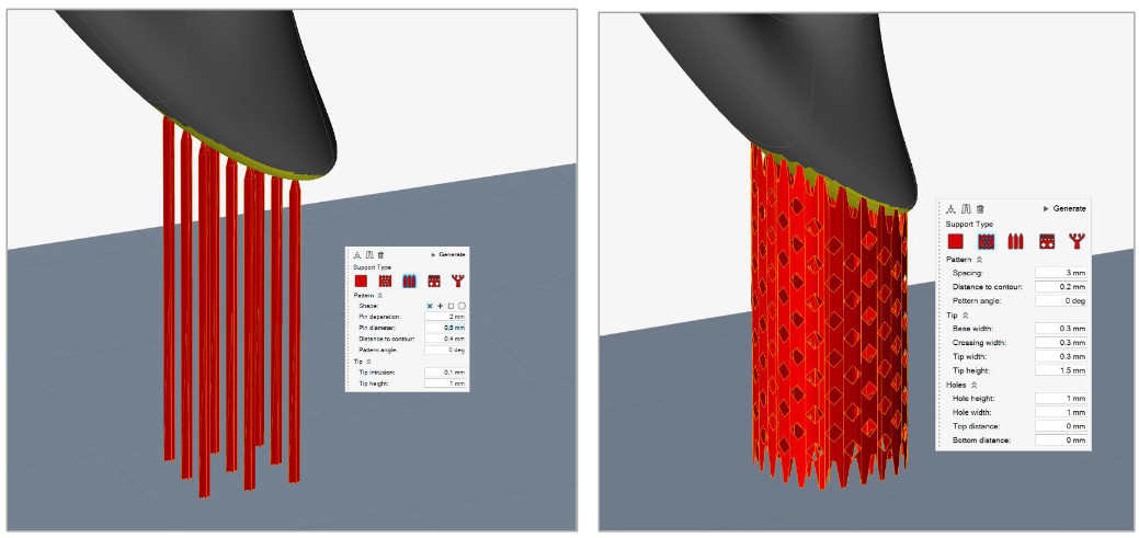 Altair Inspire Print3D, rod ve block destek seçenekleri