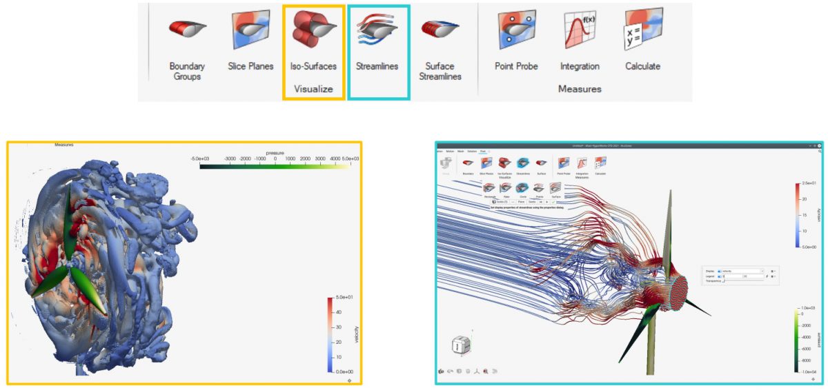 Altair HyperWorks CFD Post - ISO Surface ve Streamlines sonuç bastırma