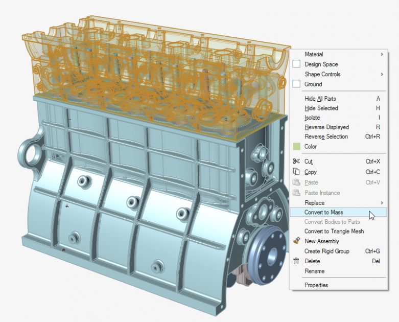 Altair Inspire, parçayı noktasal kütleye dönüştürme