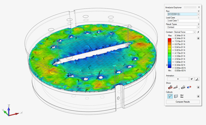 Altair Inspire, OptiStruct temas kuvveti sonucu