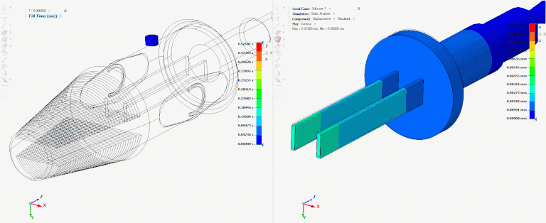Akış yönüyle simetrik olarak konumlandırıldığında insert parça deformasyonunun azalması