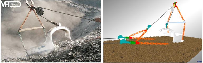 Altair EDEM maden cevheri kepçe tasarım analizi