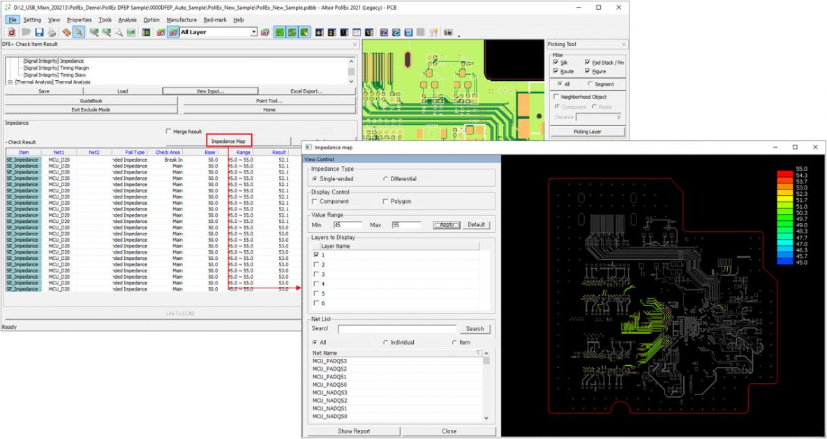 Altair PollEx DFE empedans haritası