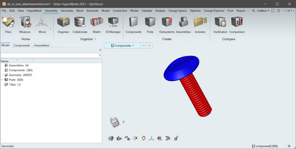 Altair HyperWorks shape AI özelliği ile civata sınıflandırılması
