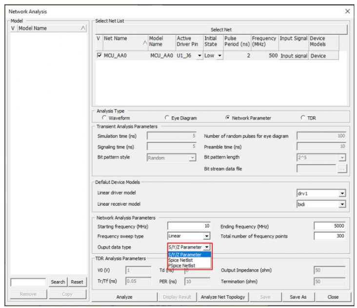 Ağ Parametresi Analiz Sonucunun Seçilmesi