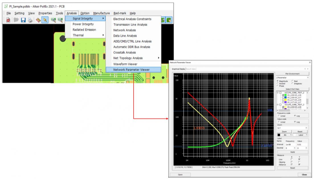 Altair PollEx network parametre görüntüleyici