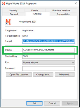 Altair HyperWorks başlangıç dizini