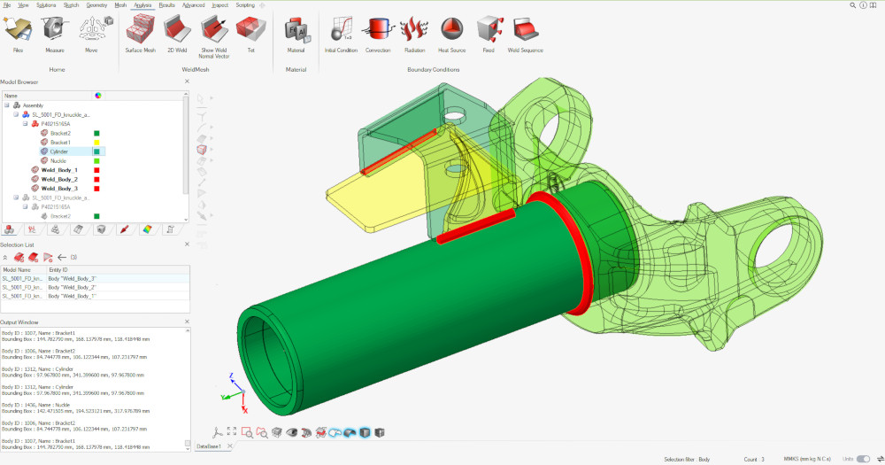 Altair SimLab kaynak simülasyonu arayüzü