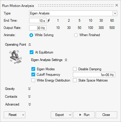 Altair Inspire Motion özdeğer analizi