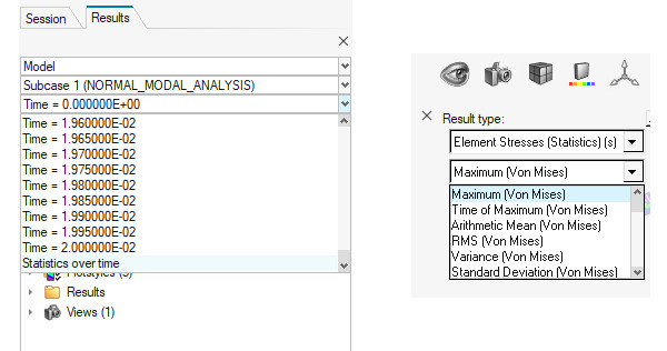 Altair HyperView istatiksel sonuçlar